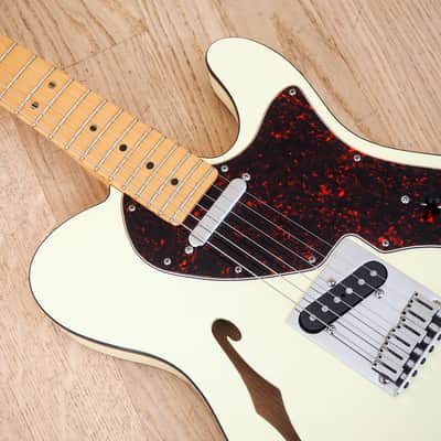 2000 Fender Telecaster Thinline USA Ash Body Olympic White Double Bound w/ Case, Lollar Pickups image 7