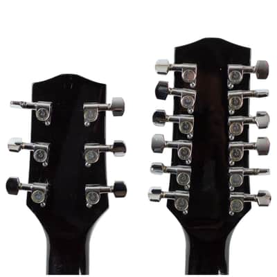 1984-85 Carvin DN612 6/12 String Doubleneck Guitar Black w/Hard Shell Case #17848 image 6