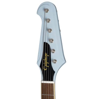 Epiphone  "Inspired by Gibson Custom Shop" 1963 Firebird V Guitar w/ Gibson USA Pickups Maestro Vibrola and Hard Case - Frost Blue image 8