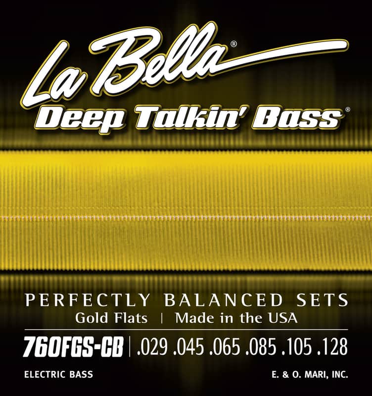 La Bella 760FGS-CB Deep Talkin' Bass, Gold Flats, 6-String - 2...