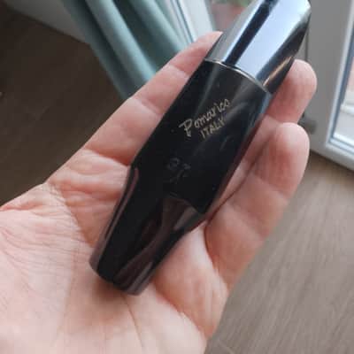 Rare Pomarico bass saxophone hard rubber mouthpiece, hadmade in Italy. image 8