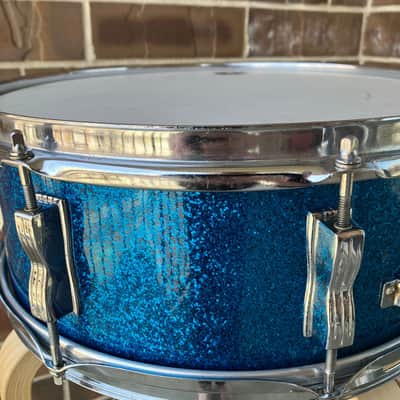 Ludwig Pre-Serial Jazz Fest Blue Sparkle Vintage 1960s Extra Deep image 8