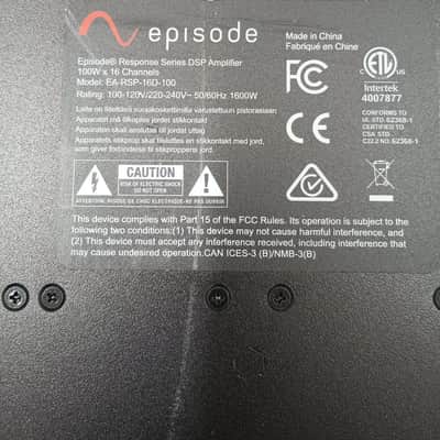 Episode EA-RSP-16D-100 16 Channel DSP Power Amplifier - Powers ON - AS-IS - RV-0410 image 10