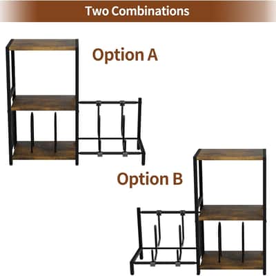 Rustic Brown 3-Tier Guitar Stand for Acoustic Guitars, Electric, Bass Studio Cabinet image 5