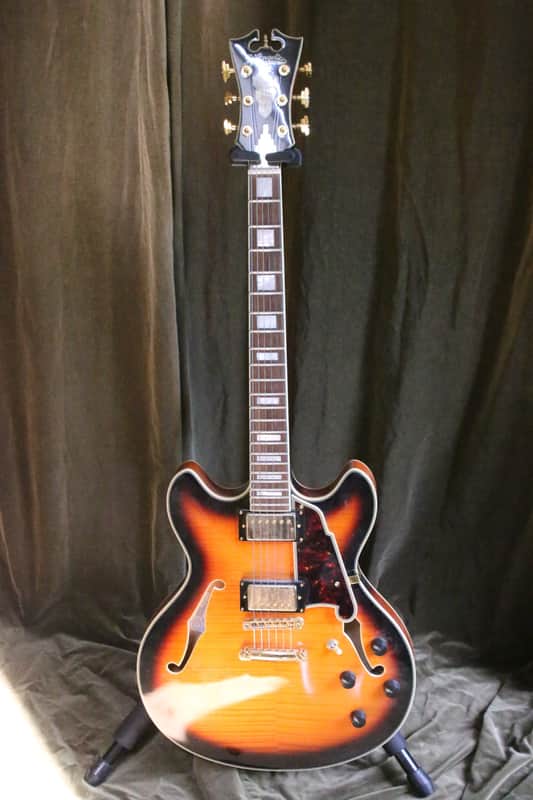D'Angelico Excel EX-DC/SP Semi-Hollow with Stop-Bar Tailpiece 2010s - Vintage Sunburst with case image 1