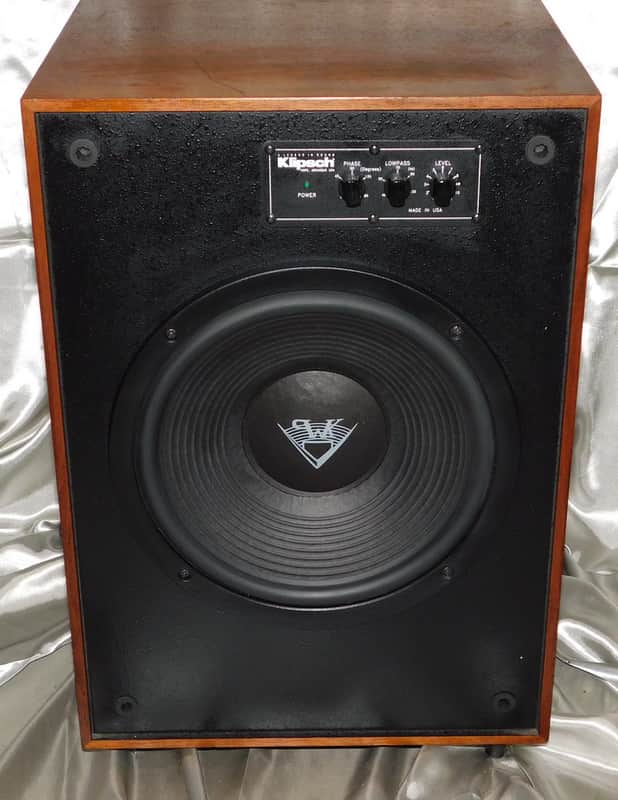Klipsch SW-12 12" dual driver subwoofer vintage oak image 1
