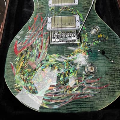 Firefly FFPR heavy modded• Abalone/Paua shell/Foil Sea Dragon (PRS Dragon‑Style) • PRS 85/15 “S” • CTS Electronics • Coil Split • Locking Tuners • Hard Case image 15