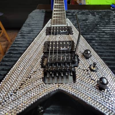 Jackson "Custom Rhinestone" JS32 King V Gloss Black 2019 image 3