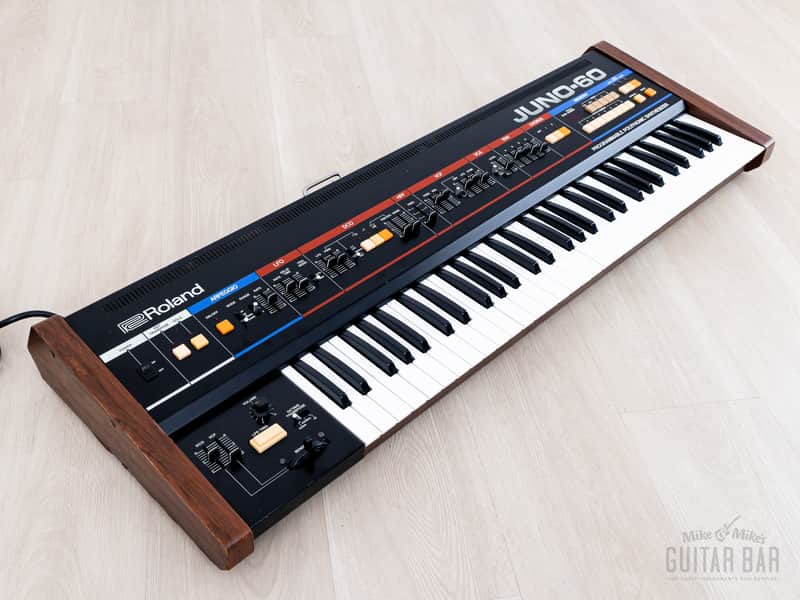 1983 Roland Juno-60 Vintage Analog Synthesizer Keyboard w/ Case, Serviced image 1