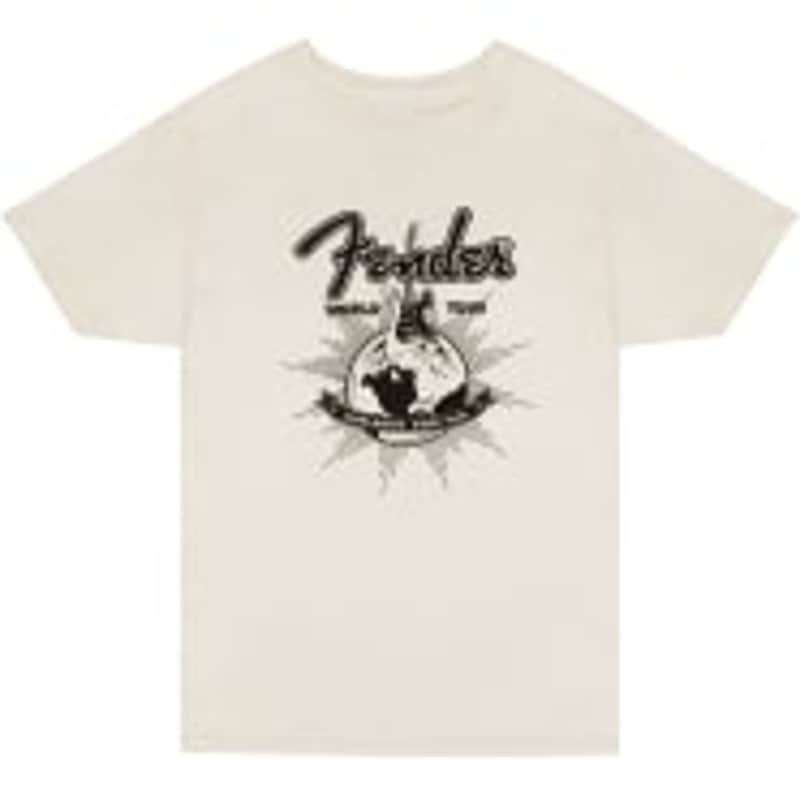 Fender World Tour T Shirt, Vintage White XL image 1