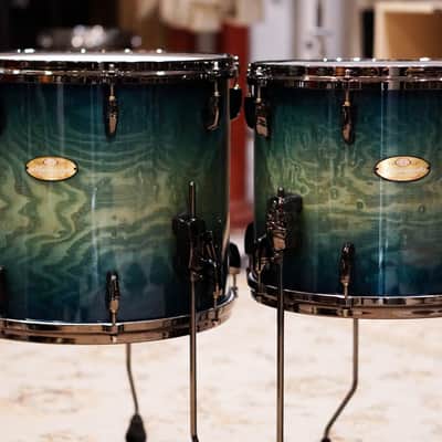 Pearl 10/12/14/16/20" Masterworks Drum Set - Scuba Blue Tamo Ash image 8