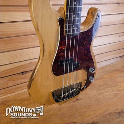 FEATURING THE CLAW 1969 Fender Precision Bass with G&G-Style Hard Case - Stripped Natural, 10.2lbs, Fender "The Claw" Solid Brass Bridge image 5