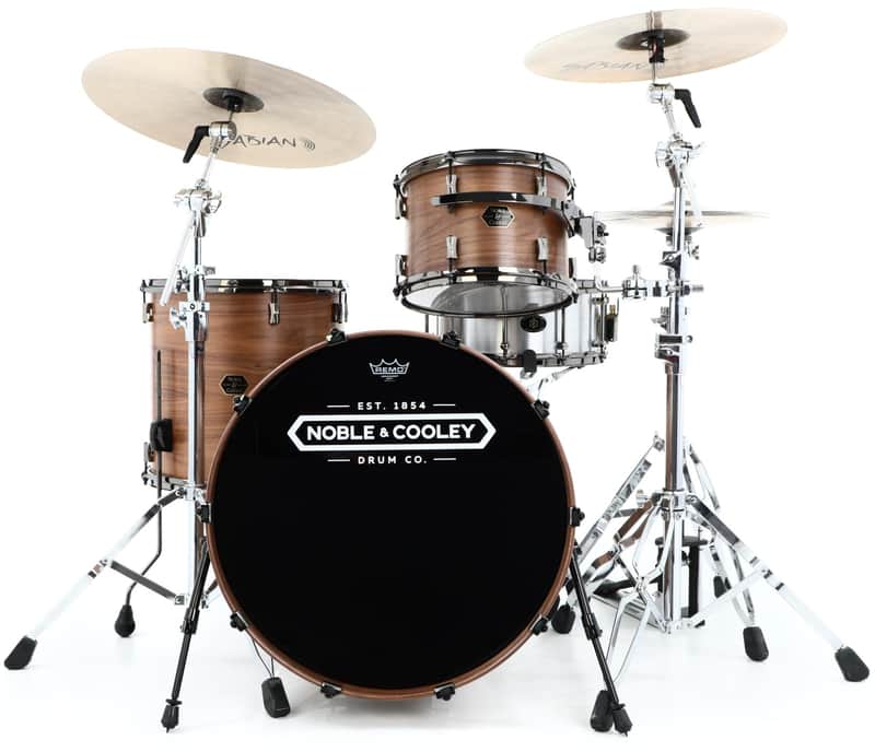 Noble & Cooley Walnut Classic 3-piece Shell Pack - Natural Satin with Black Nickel CD Lugs image 1