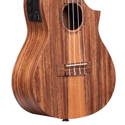 Kala KA-TK-C-CE Teak Tri-Top Concert Acoustic-Electric Ukulele image 1