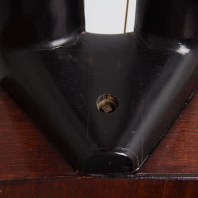 Unlabelled  13 Course Schrammel Contra Harp Guitar, c. 1950's - natural top, mahogany stained back and sides, gig bag case. image 12
