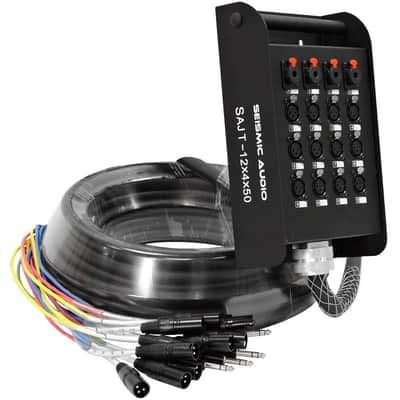 Seismic Audio SAJT-12x4x50 12-Channel XLR Snake Cable w/ (4x) 1/4" TRS Returns - 50'