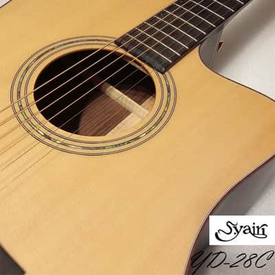 S.Yairi YD-28C all Solid Sitka Spruce & Rosewood Dreadnought Cutaway acoustic guitar image 12
