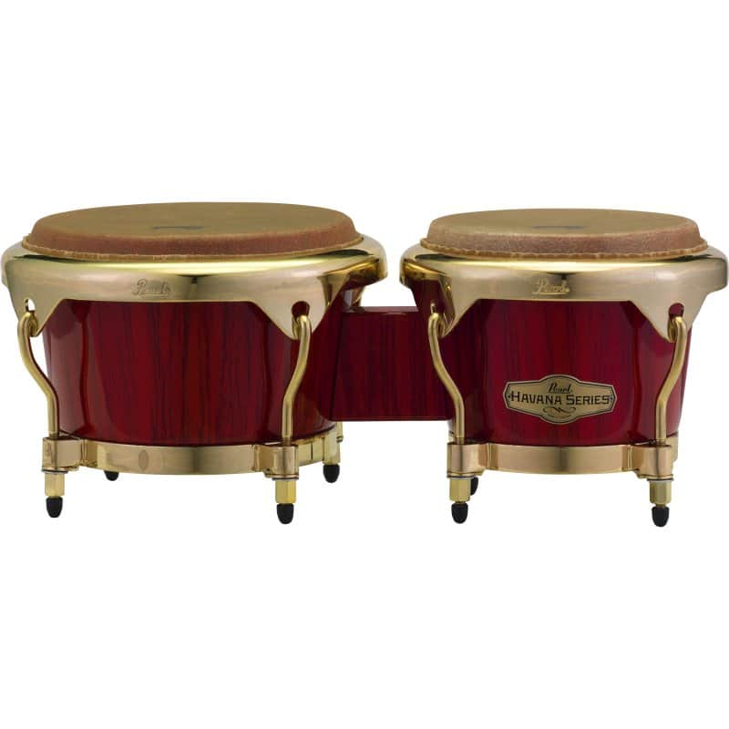 Pearl PBF-300HV651 Havana Series Fiberglass Bongos, 7 and 9 Inch, Red Tiger Stripe image 1