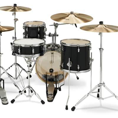 PDP New Yorker 4-Piece Drum Kit - Black Onyx Sparkle w/ Chrome Hardware (PDNY1604BO) image 4