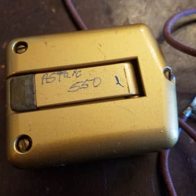 Astatic EMPTY CASE M-300 Gold Hi-Z Crystal Harp Mic 1940s - gold and brown image 6