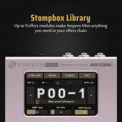 Hotone Ampero Mini MP-50 Guitar Bass Amp Modeling IR Cabinets Simulation Multi Language Multi-Effects with Expression Pedal Stereo OTG USB Audio Interface-(U.S. domestic inventory) image 4