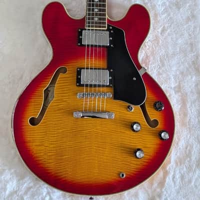 Samick SAT-450CS/TT 335 style electric guitar in Cherry Sunburst
