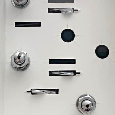 Bass Tuning Machines -   4 In-Line Chrome -w/ bushings and mounting screws image 2