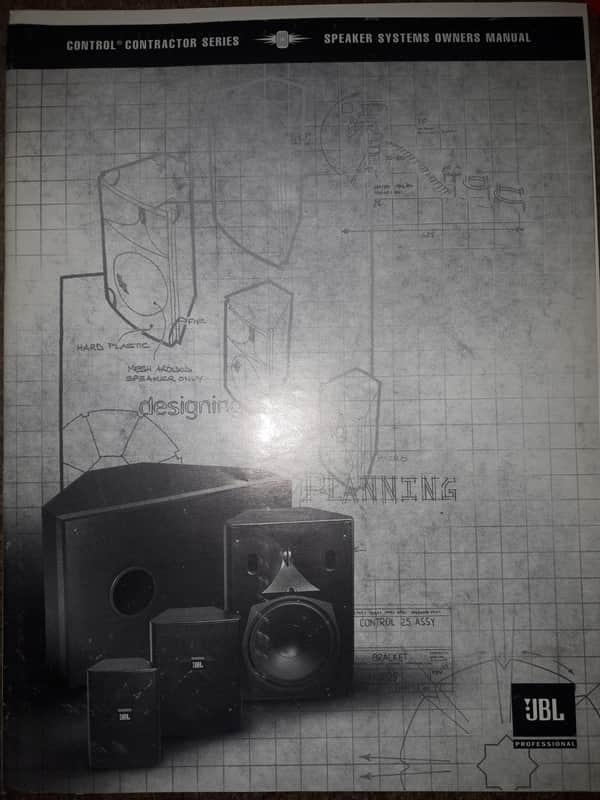 JBL Owners Manual for Control Speakers 1996 image 1