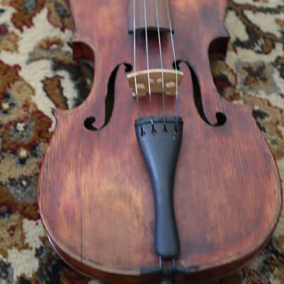 Vintage Czech Full Sized Violin with Bow and Case image 3