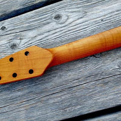 Telecaster snakehead  neck,  flamed roasted maple image 3