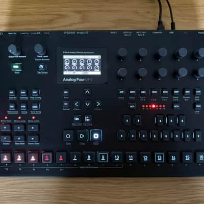Elektron Analog Four MKII 4-Voice Tabletop Analog Synthesizer with Decksaver 2020 - Present - Black image 2