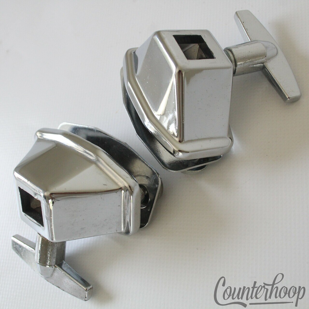 Ludwig 1/2" Larger Square-Spur Bass Drum Mounts Vintage 70s-80s Modular Chrome* — main photograph