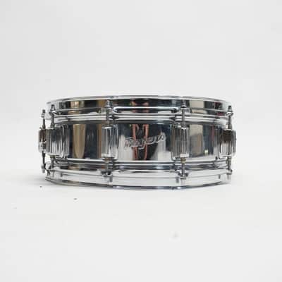 ROGERS  "BIG R" SUPER TEN 14"x 5" STEEL SHELL SNARE DRUM 1970s - Chrome image 3