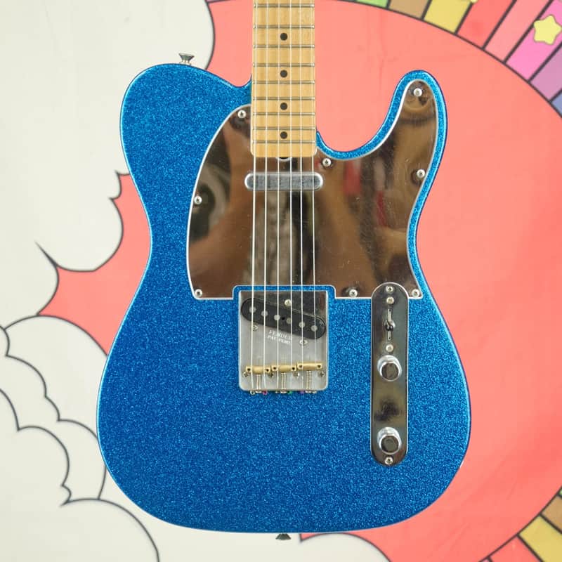 Used Fender J Mascis Telecaster Electric Guitar, Maple Fretboard, Sparkle Blue, Gig Bag image 1