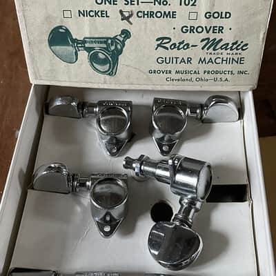 Grover 102 Original Rotomatic 3+3 Tuning Machines 70's - Chrome image 1