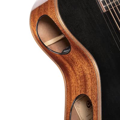 Cort MODERNBLACK Modern Concert Body Venetian Cutaway Solid European Sitka Spruce Top Walnut Reinforced Mahogany Neck 6-String Acoustic-Electric Guitar w/Hard Case image 5