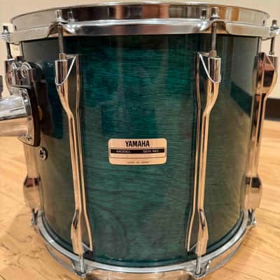 ~RARE!~ MIJ Yamaha Recording Custom 10x14 Mounted Tom in Deep Aqua Stain Lacquer image 2