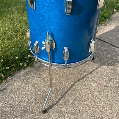 Ludwig No. 948 Classic 14x14" Floor Tom with Keystone Badge 1960 - 1968 Blue Sparkle image 2