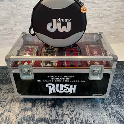 DW Neil Peart Rush “SUPER” Evolution Snare Drum Collection Featuring a total of 5 (five) Snares 1995-2004-2007-2010-2016 - Custom image 3