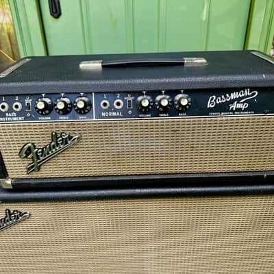 1966 Fender Bassman 50 Watt Guitar Amp Head 1964 - 1967 - Black Panel image 2