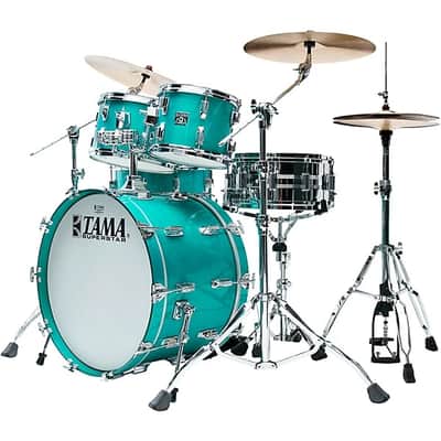 Tama 50th Limited Superstar Reissue 4-Piece Shell Pack With 22" Bass Drum Aqua Marine image 2