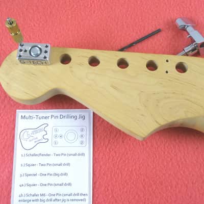 G-Tech Guitar Works Tuner Drilling Jig - Single/Two Pin - Fender Schaller Squier - Locking image 6
