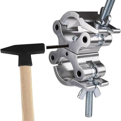 Silver Aluminum Pro Swivel Dual Coupler Clamp.Fits 2″ Tube 1100LB Load Heavy Duty SwivelTruss clamp.360º stage lighting Clamps. Ideal for (1.5-2)″/(38-52)mm Coupling of Truss Pipes Equipment. image 2