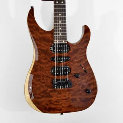 LsL Instruments XT4 DX "Adria" Electric Guitar w/ Case - Transparent Brown image 5