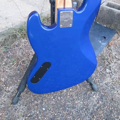 FENDER Squier Standard Jazz Electric Bass Guitar w/Blue matching h/s sold AS IS image 7