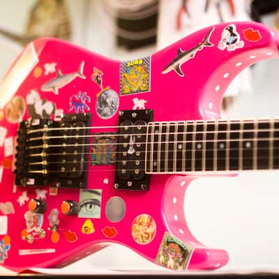 Hurricane JKB-3 Jason Becker "yoyo guitar" faithfull replica 1985 - Pink / magenta image 1