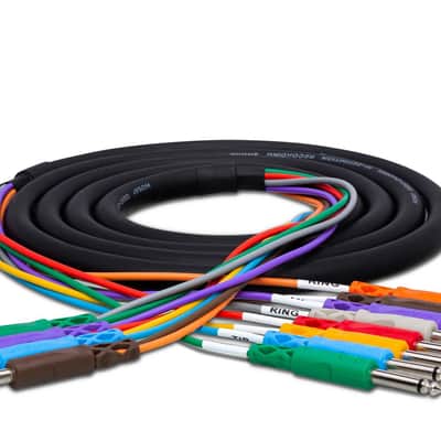Hosa STP-802 4-channel 1/4" TRS to 1/4" TS Insert Snake 6.6 foot image 2