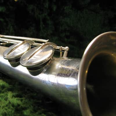 Rare Buescher True Tone "Stritch" Straight Alto Saxophone 1926 Silver Plated image 3