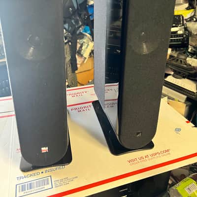 Pair Of KEF Model 7 Main / Stereo Speakers Used with Speaker Wire tested black image 9