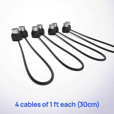 MIDI Cable 4-Pack - 1FT / 30cm, 5-pin DIN, Low-Profile - Mirrored 45-Degree Angled Ultra-Thin Plugs for Compact Spaces - Ideal for MIDI Interface, Pedalboard, Keyboard image 2